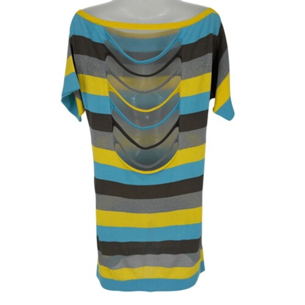 Missoni Signature Striped Knit Mini Dress Multicolor Open Back Size 8 - Picture 2 of 10